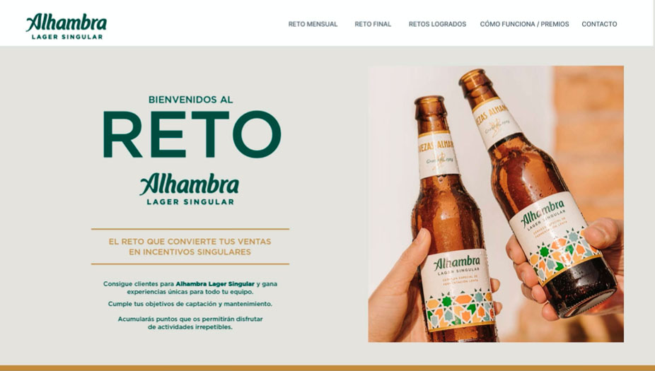 Web del Reto Alhambra creada por Slogan para promocionar la cerveza Alhambra Lager Singular