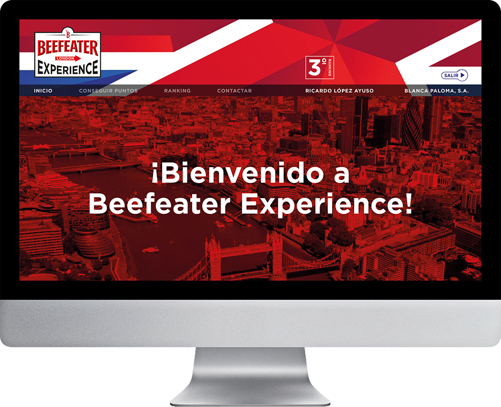 Web de programa de incentivos a la fuerza comercial Beefeater Experience creada por Slogan