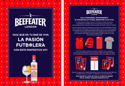 Folleto de promoción creado por Slogan del kit de Beefeater del programa de Pernod Ricard Activa para el hostelero