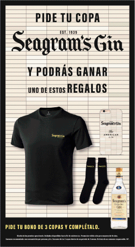 Poster para el punto de venta creado por Slogan del programa de incentivos Pernod Ricard Activa para Seagram’s