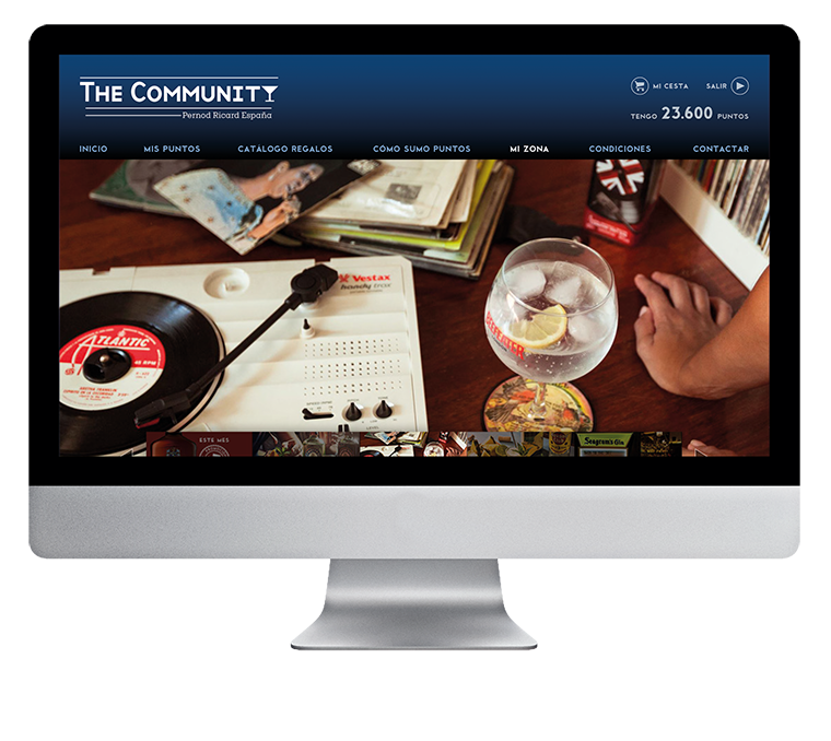 Web del programa de fidelidad The Community de Pernod Ricard creado por Slogan